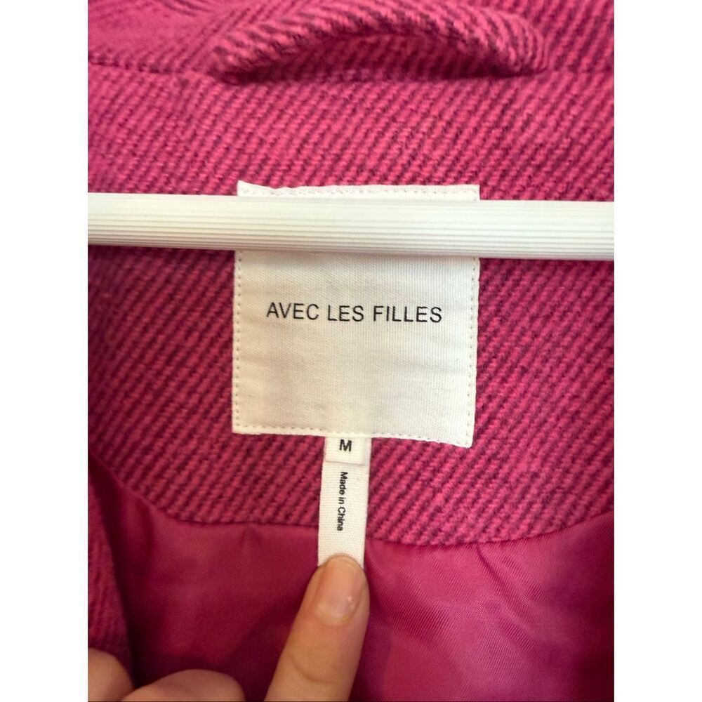 Avec les Filles pink oversized shawl neck peacoat size M - Picture 3 of 8